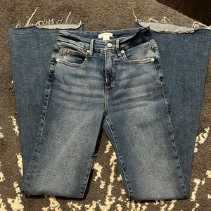 Good American Good Flare Raw Jeans